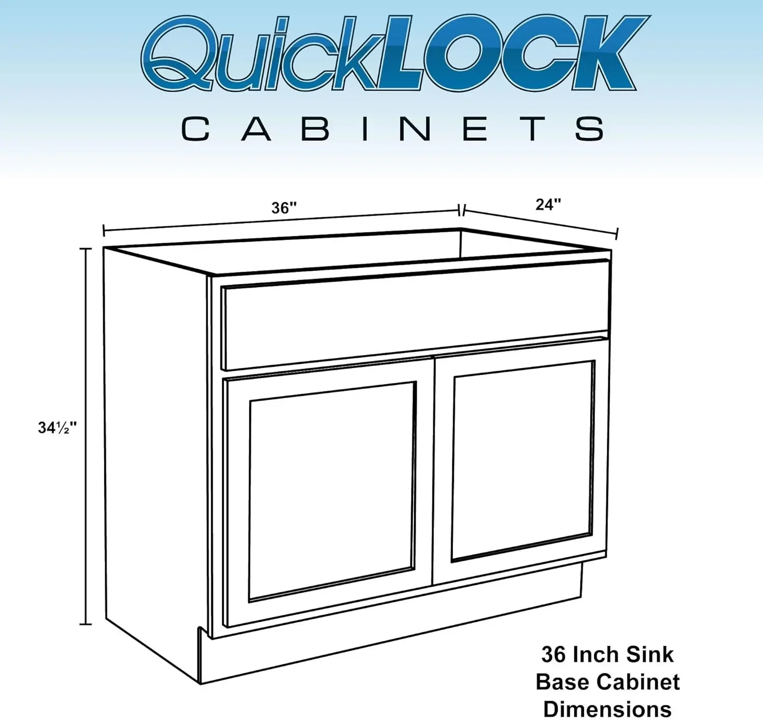 Quicklock RTA (Ready-to-Assemble) | Base Kitchen Cabinets - Shaker Style | Made in America (Raw Maple, 36