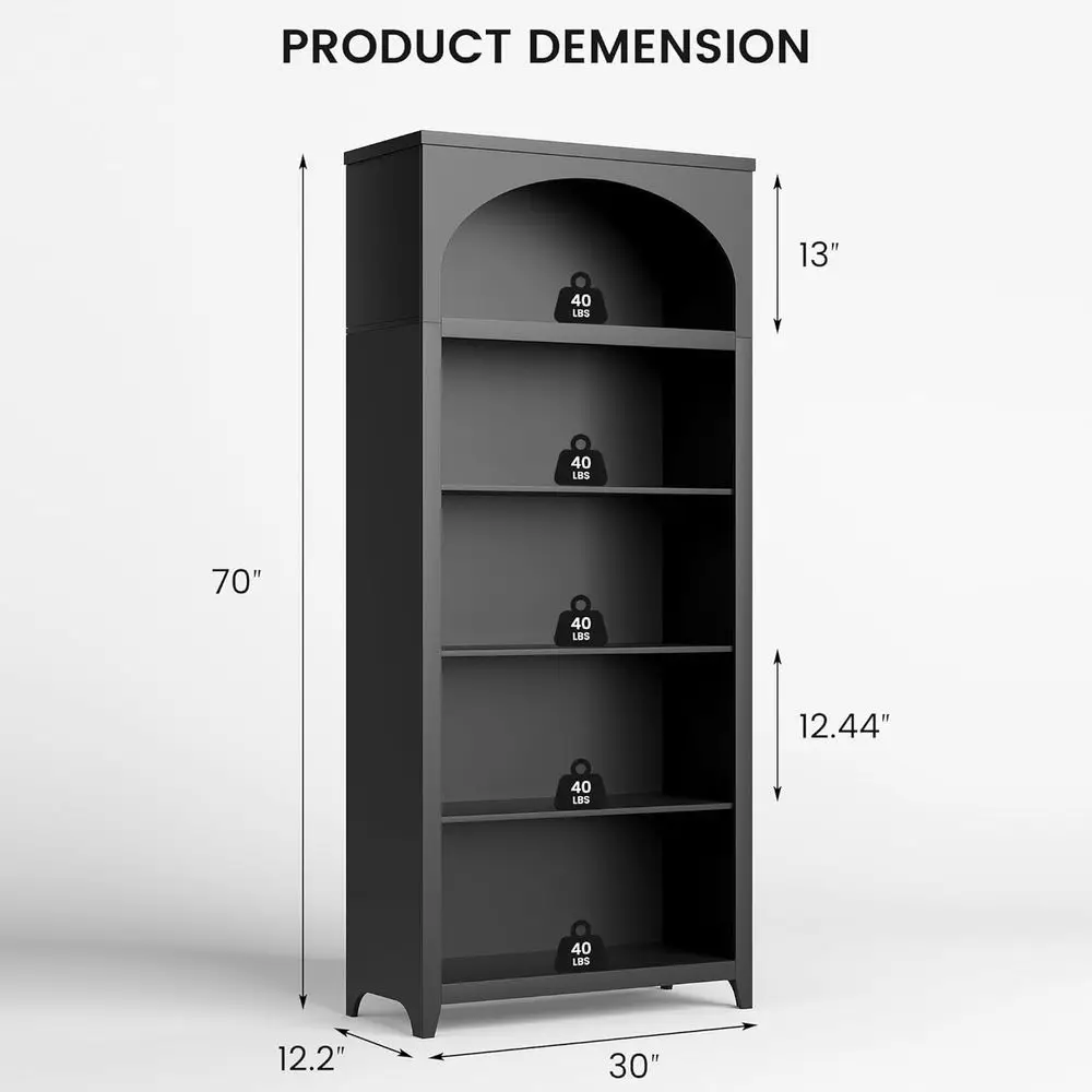 5-Tier Bookshel with LED Lights, 70