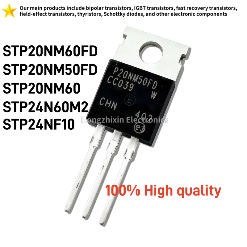 10PCS New STP20NM60FD STP20NM50FD STP20NM60 STP24N60M2 STP24NF10 TO-220 N-channel Field Effect Transistor