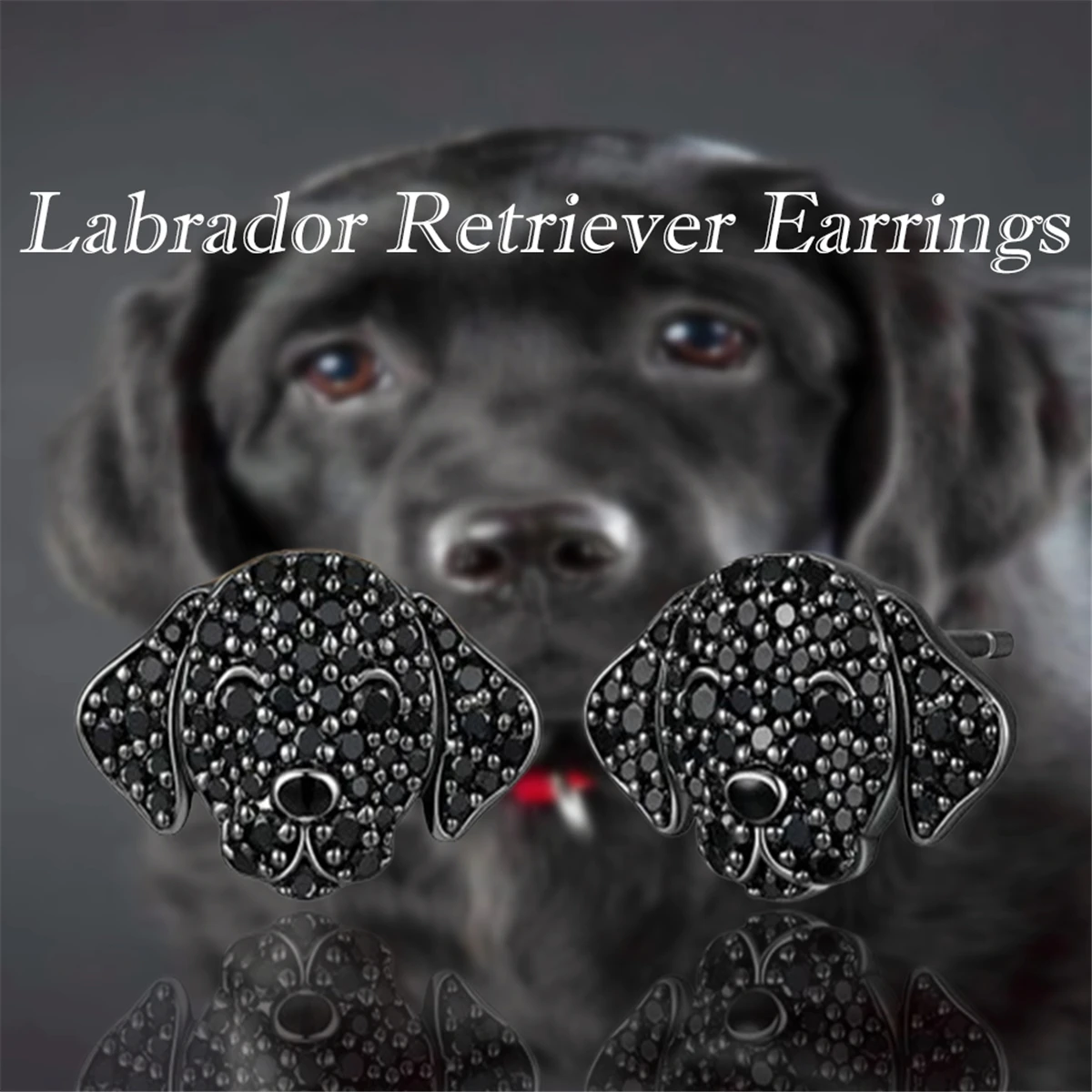 Creative Cute Black Labrador Retriever Earrings for Women Exquisite Pet Puppy Earrings Jewelry Holiday Gifts for Dog Lovers