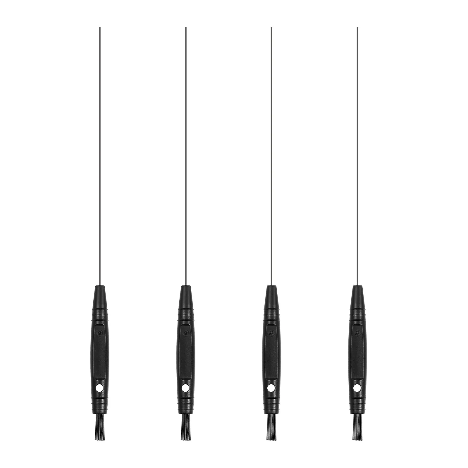 4pcs Hearing Aid Cleaning Kit ABS Nylon Brush Long Wire Non Slip Handle Rod Durable Gentle Touch No Damage Multi Functional