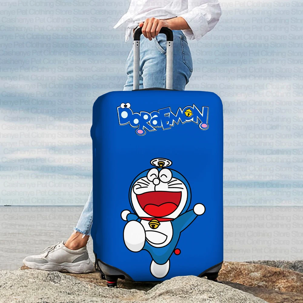 New luggage cover Doraemon printed suitcase protective cover suitable for 18-32 inch thick elastic dust cover travel accessories