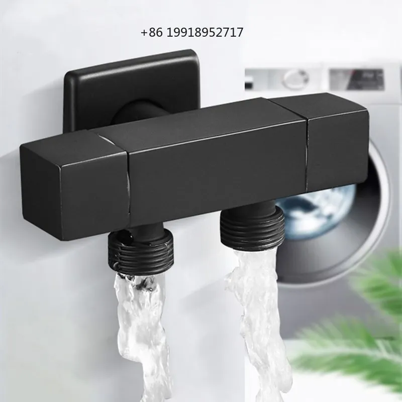 Triangle Valve G1/2 Three-Way One in Two out Dual Angle Water Stop Tap for Washing Machine Toilet Multi-function Angle Valve