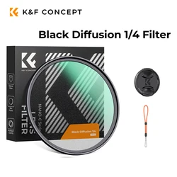 K&F CONCEPT Nano-C Black Mist Diffusion 1/4 Filter with Lens Cap, Mist Dreamy Cinematic Effect Filter for 49mm-82mm Lens Filters