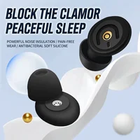 Bouchons d'oreilles anti-bruit 50 dB pour dormir, bouchons d'oreilles réutilisables en silicone avec 4 embouts pour un sommeil profond, les voyages et une détente paisible 2