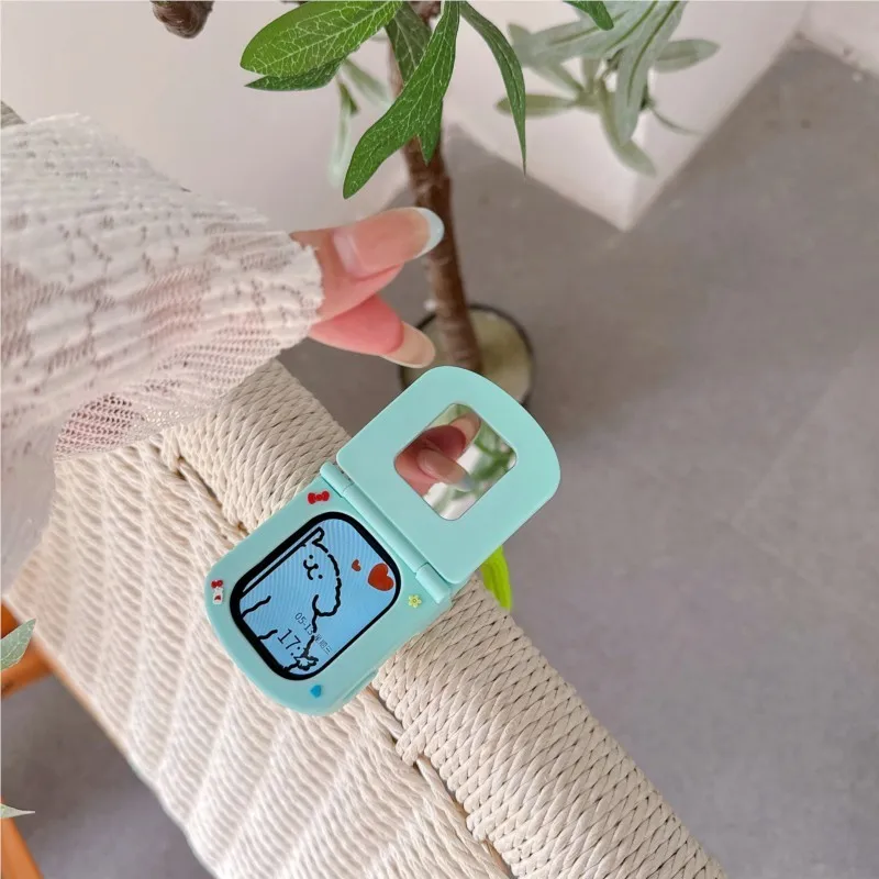 Urocze etui z lusterkiem i smyczą dla dzieci do Apple Watch Sport 1/2/3/4/5/6/7/8/9 generacji S10 S11 Ultra SE 38/45/41/44/42/46/49mm — zdjęcie produktu 5