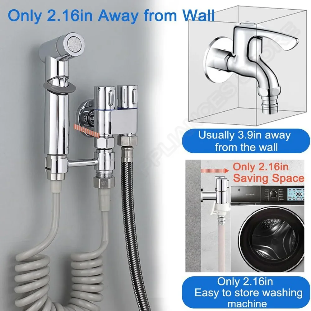 

Биде для туалета, ручной распылитель для биде, с двумя выходами, угловой клапан, аксессуары для туалета