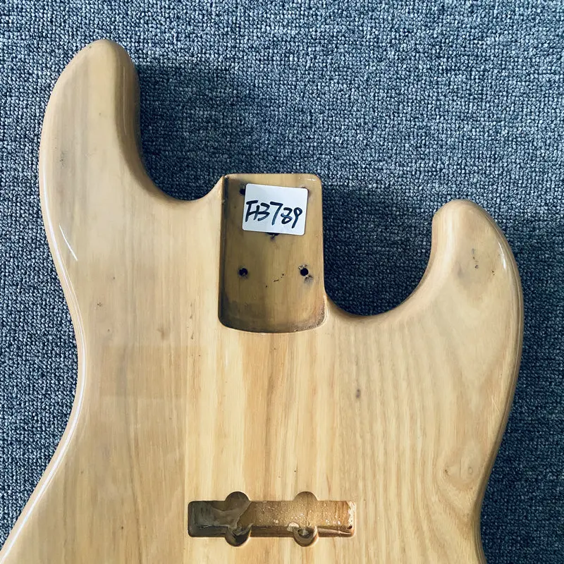 FB789 Natural Color Solid Ash Wood for Jazz Bass Body Built Unfinished Electric Bass DIY Replace Parts Right Hand