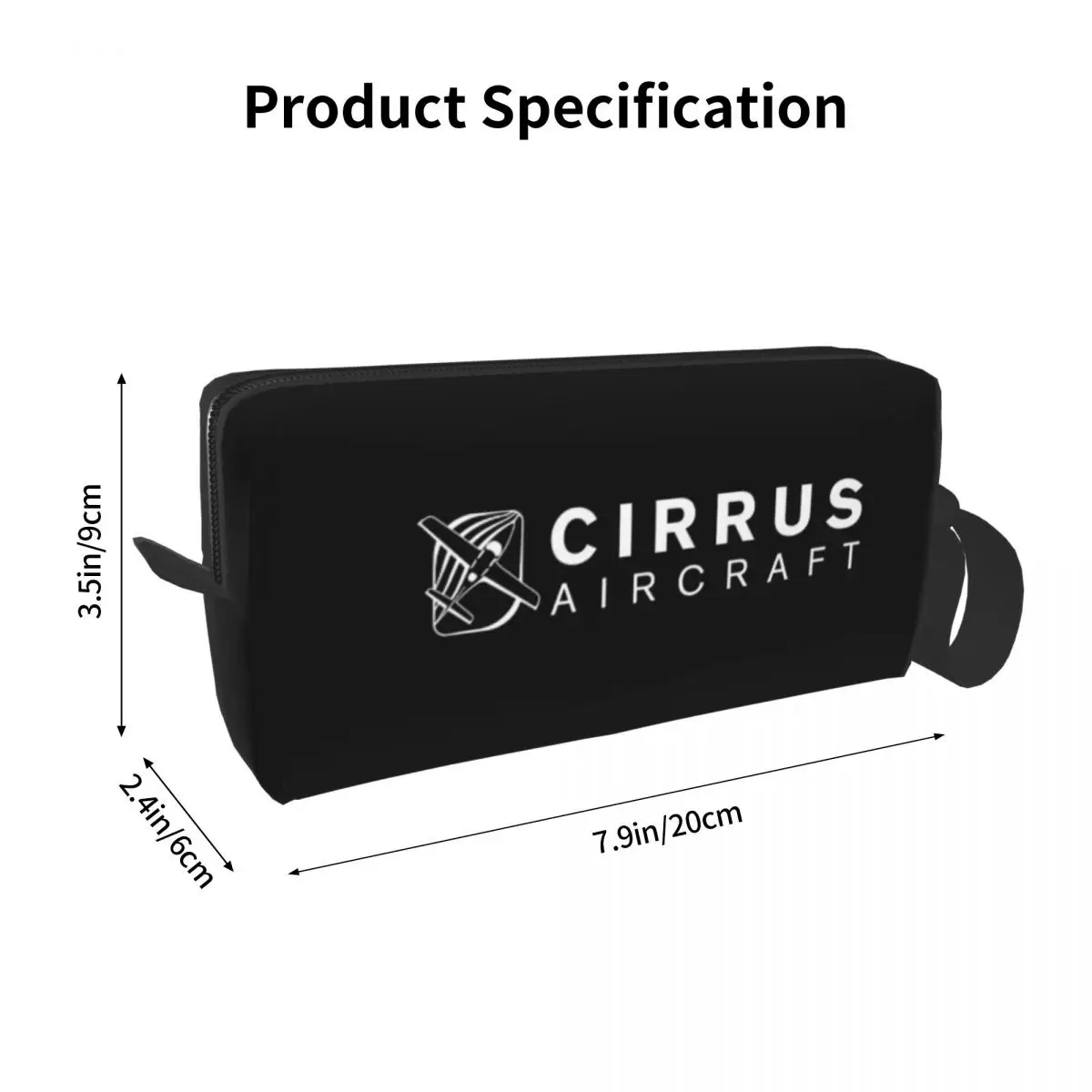 Cirrus Aircraft Vision Jet BACK SIDE Makeup Bag Cosmetic OrganizerToiletry Cosmetic Bag for Women Beauty Travel Pencil Case