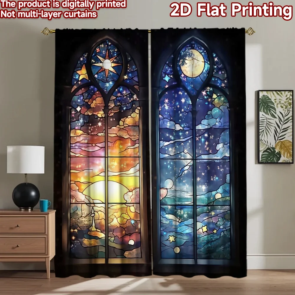 

1pc 2D flat Photography Backdrop Popular Tapestry Day and Night Sky 100% Polyester Anniversary for Suitable for bedroom,