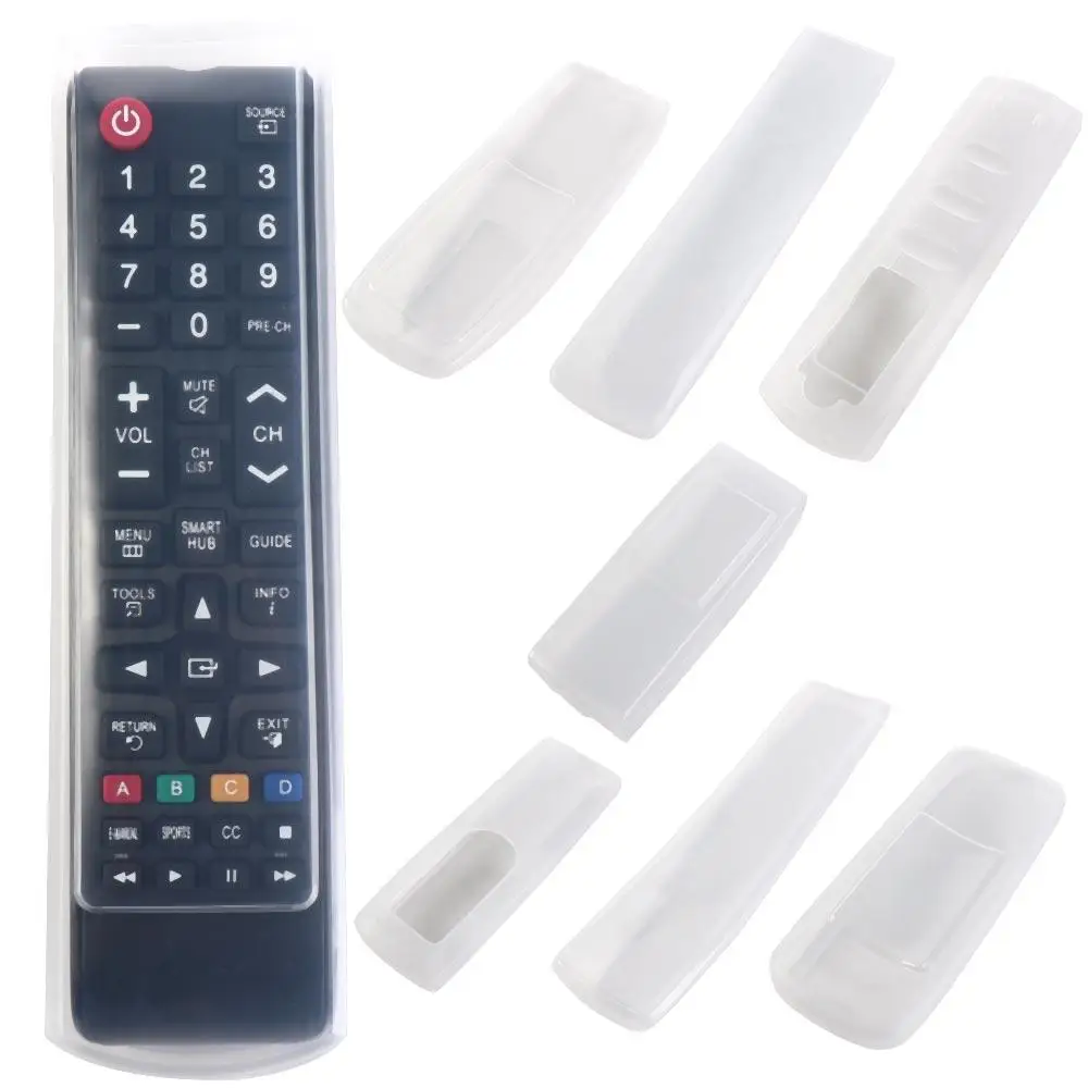 1PC Silicone TV Air Condition Remote Control Protctive Case Waterproof Dust-proof Protective Storage Bag Transparent