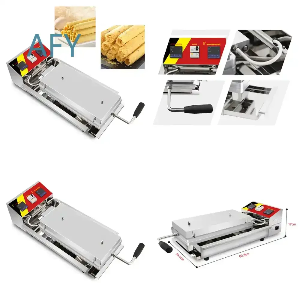 Egg Crisp Roll Machine for Commercial Use Electric Heating Manual Egg Roll Maker 3000W Crispy Egg Cone Machine Spring Roll