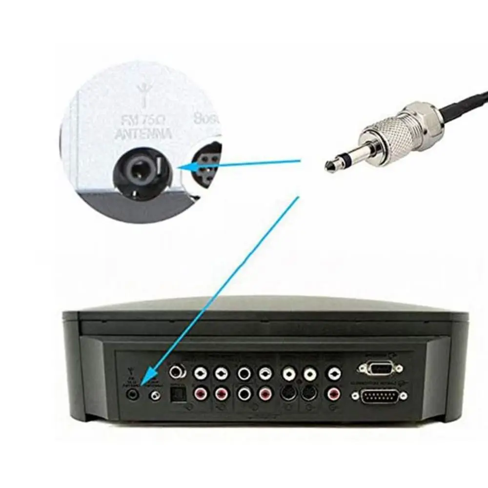 Portable 75Ohm Radio Antenna Stereo Plug Play FM Antenna Universal FM Dipole Aerial Rural Area