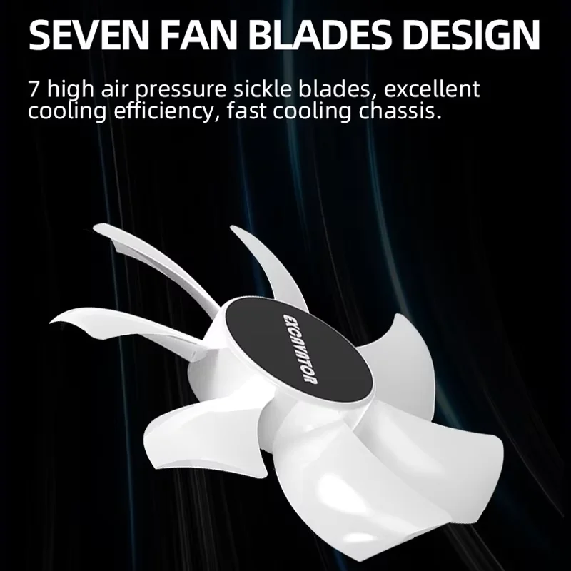 120mm PC Case Fan 12V RGB Cyclic Mirror Light Effect Desktop Computer Heat Dissipation Colorful Inside And Outside Illumination view 5