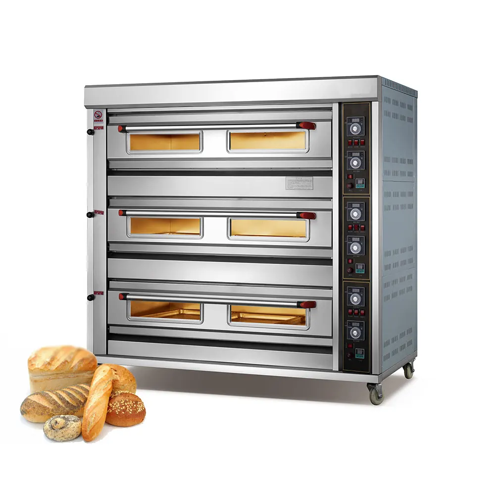 Hot sale baking oven electric commercial bread bakery oven automatic 1 / 2 / 3 Deck Pita Bread Oven for sale