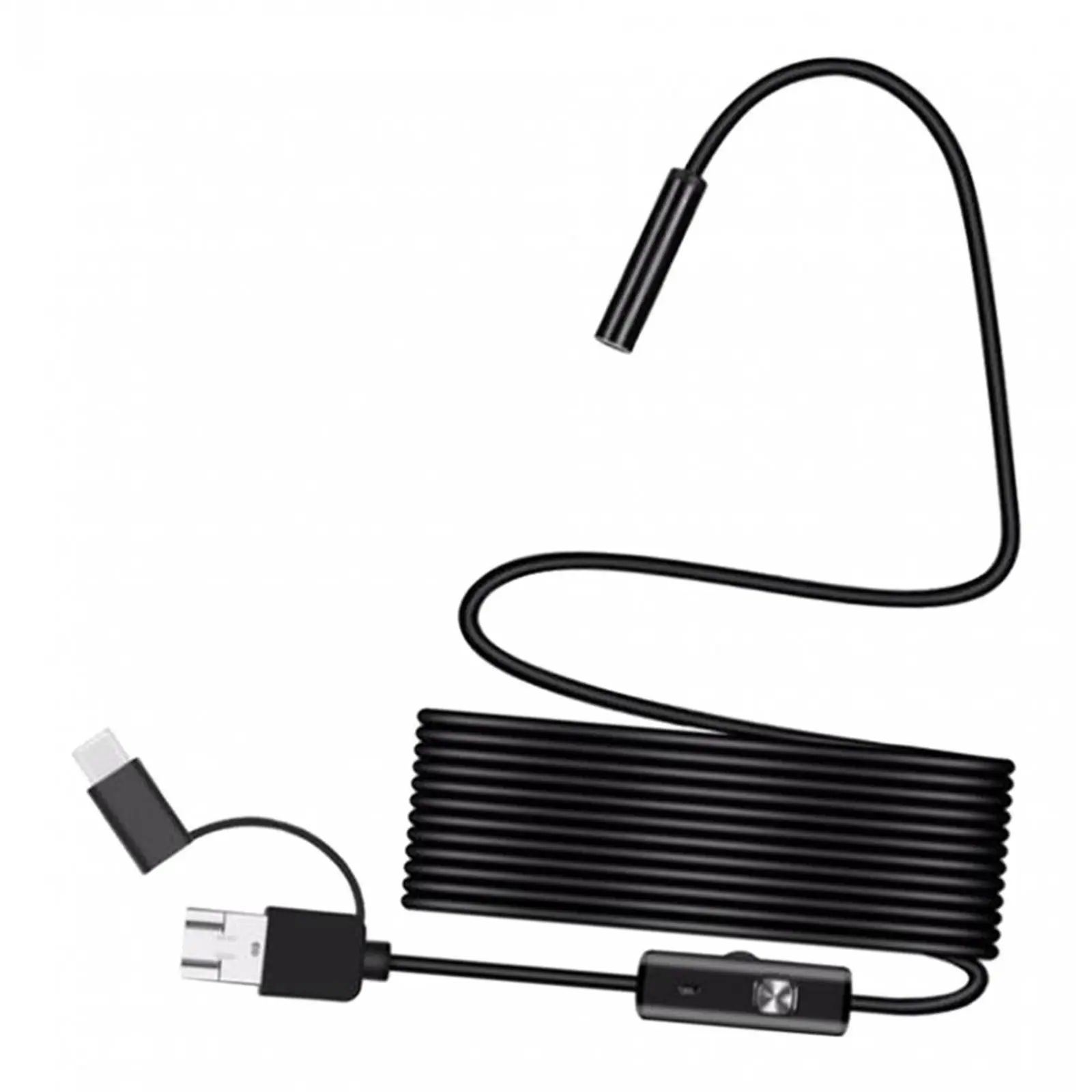 Adjustable LED Borescope Camera 5m Semi Rigid Cable for Android Phone PC Tablet Sewer Drain Inspection Tool IP67 Waterproof