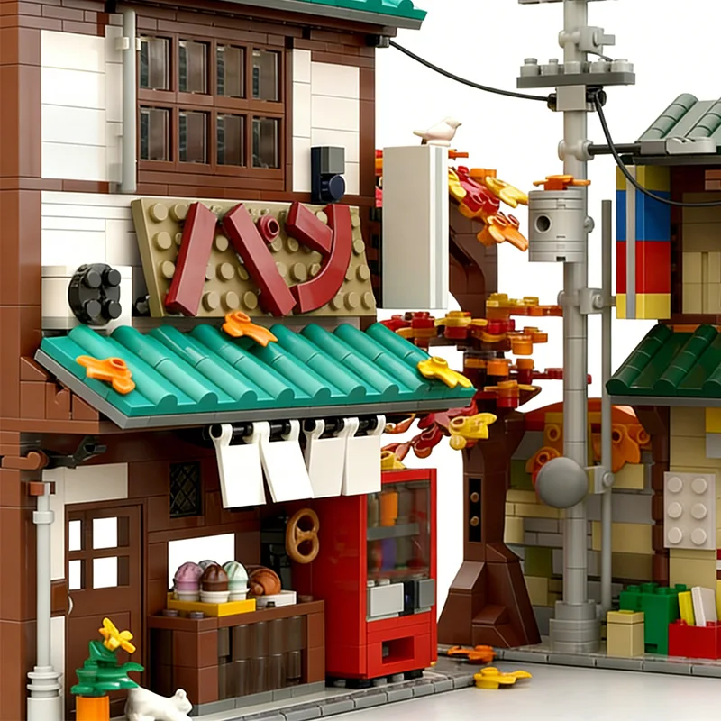 1056 PCS Urban Soft autumn streets MOC Customize Modular Building Block Technology Popular Design Simple DIY Toy Birthday Gift