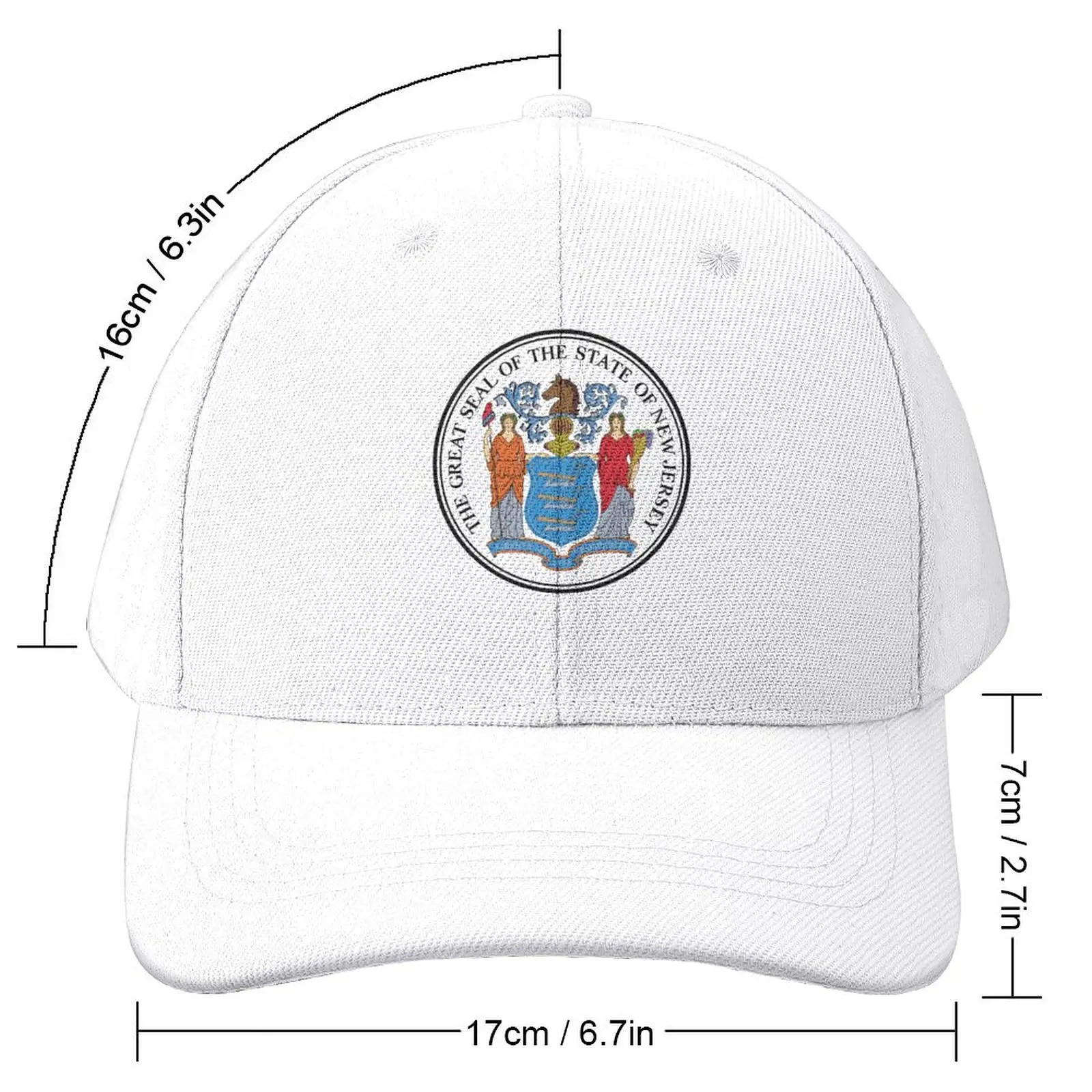 New Jersey State Seal Baseball Cap Golf |-F-| Snapback Cap Women's Men's