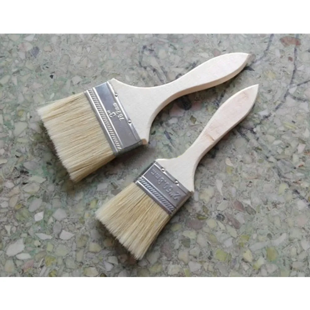 10Pcs Oil Paint Chip Brushes Thick Sturdy Natural Wood Handle for Painting Flavor Brushing Adhesives Touchup Painter Supplies