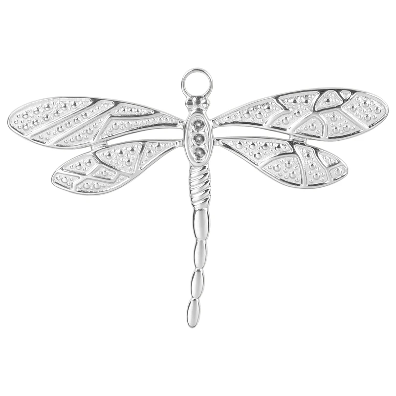 5PCS Silver Color Insect Charm Butterfly Bee Cicada DIY Earrings Pendants Stainless Steel Jewelry Making Necklace for Women Gift