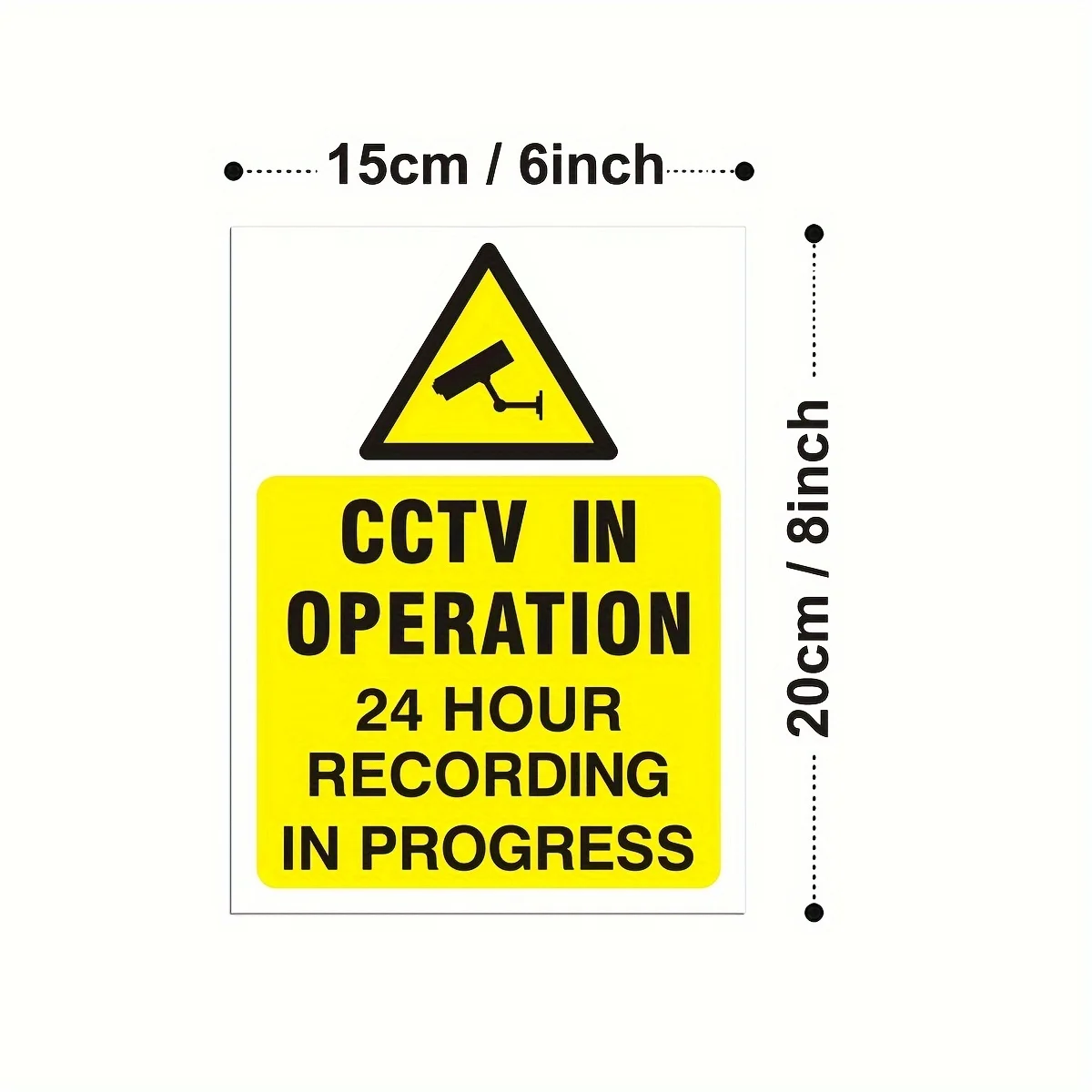 2 Sheets/Pack 6*8Inch 24-Hour Surveillance Warning Label Stickers, No-Trespassing Label Stickers, Safety Warning Stickers, Eye-Catching Safety Reminder Stickers