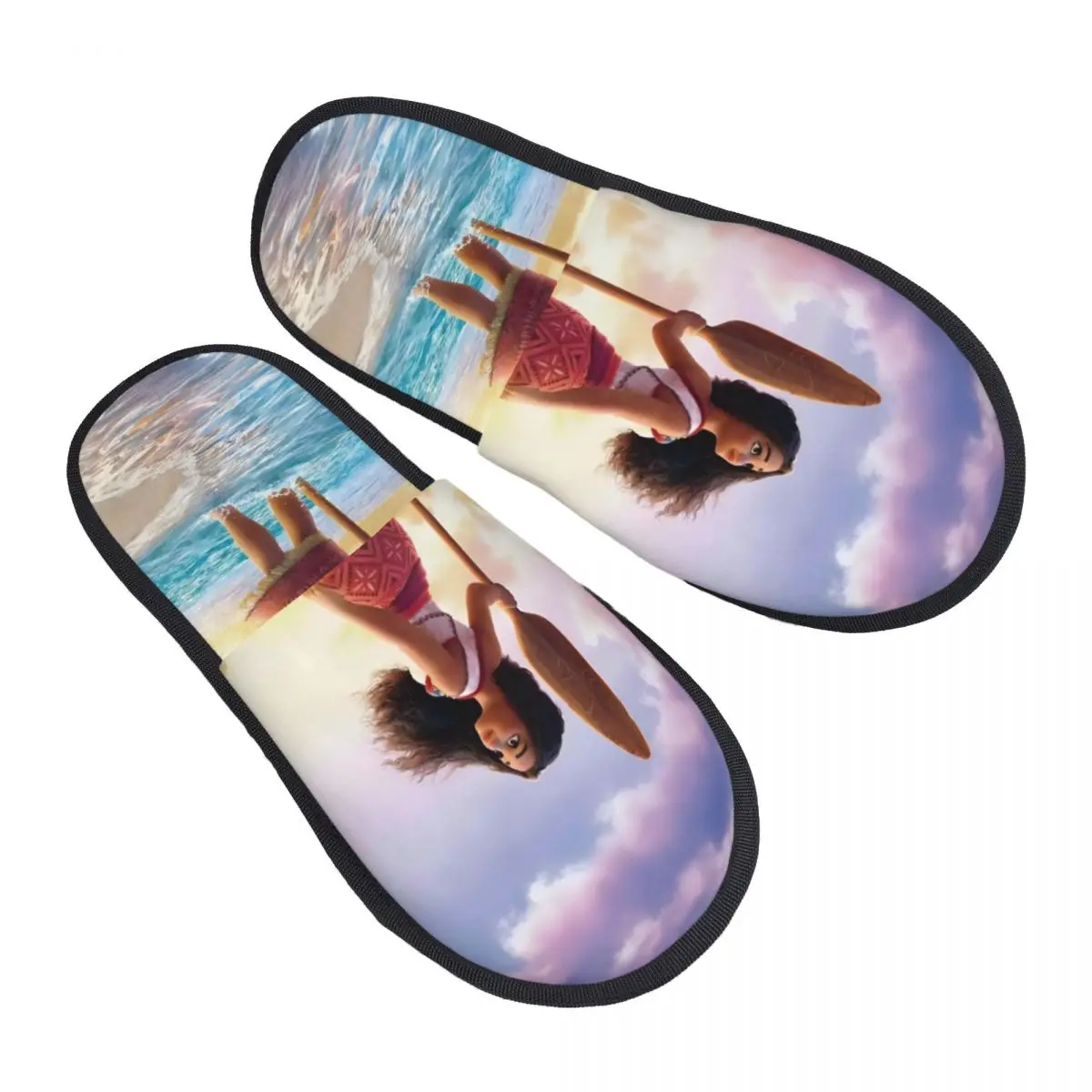 

Изготовленные на заказ тапочки из пены с эффектом памяти Моаны, женские уютные теплые домашние тапочки с героями мультфильмов