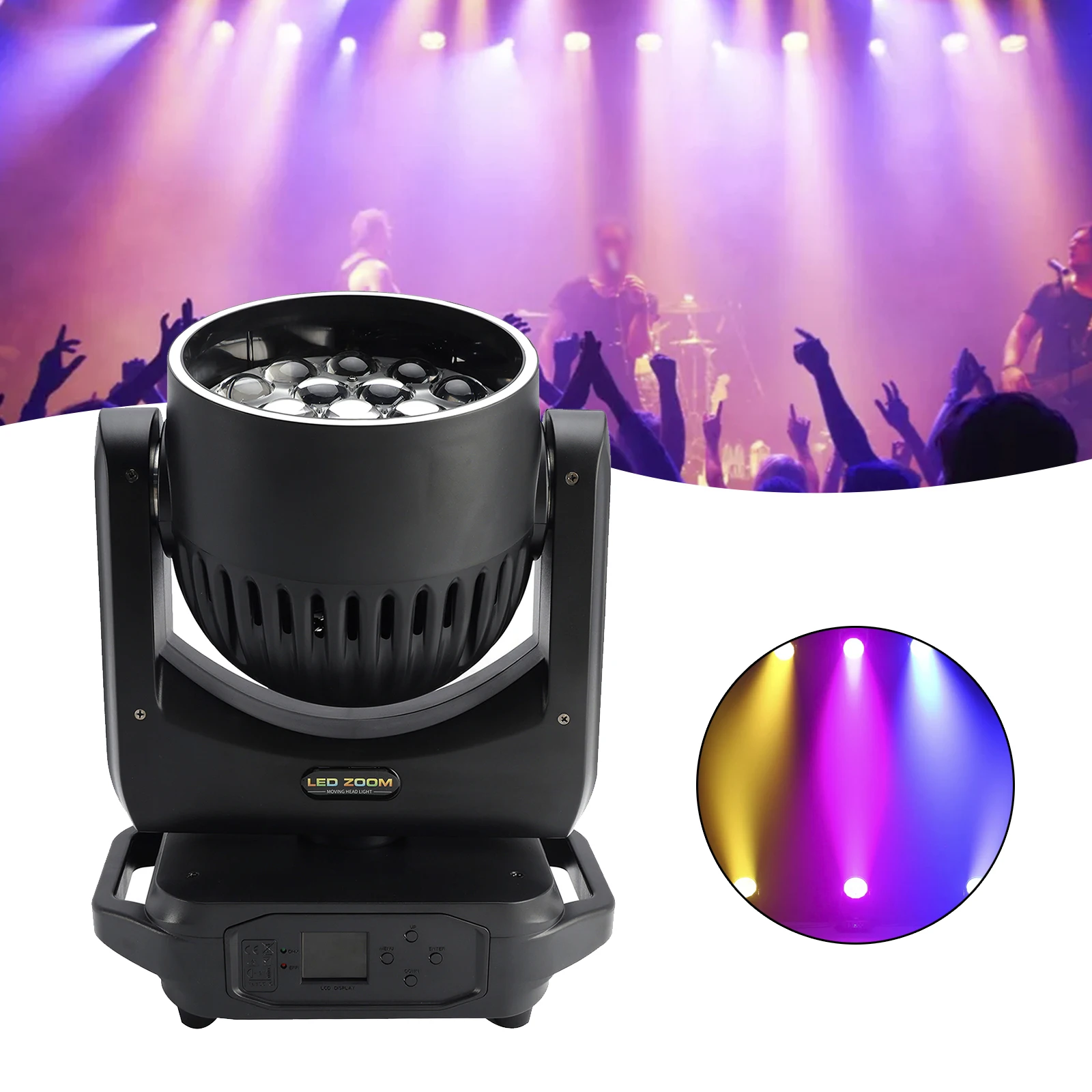 

19x20W светодиодный зум с подвижной головкой, сценический светильник RGBW DMX Beam Wash Lighting DJ Disco