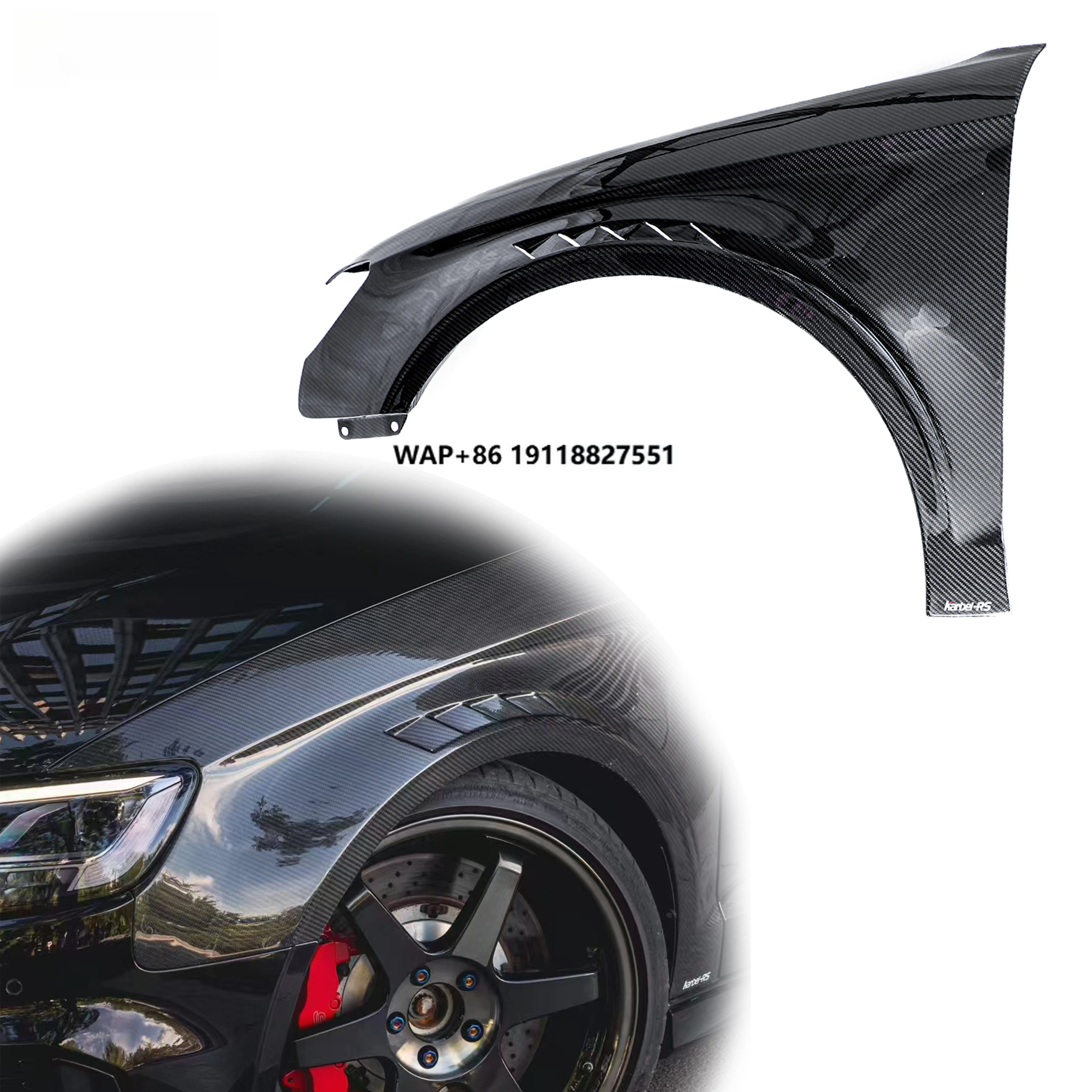 

Karbel Carbon Fiber Vented Front Fenders Wing Dry Carbon Fiber Fender forRS3 8V 2017-2020
