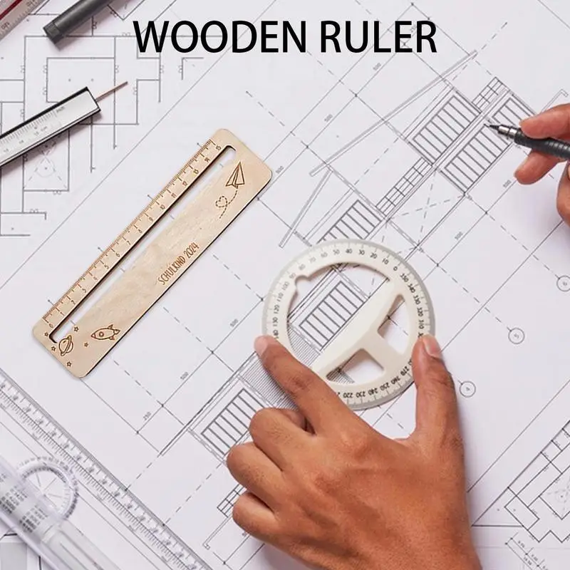 Деревянная линейка для детей, школьные товары для измерения, точная шкала, классные деревянные линейки растений, деревянные школьные линейки, точные для