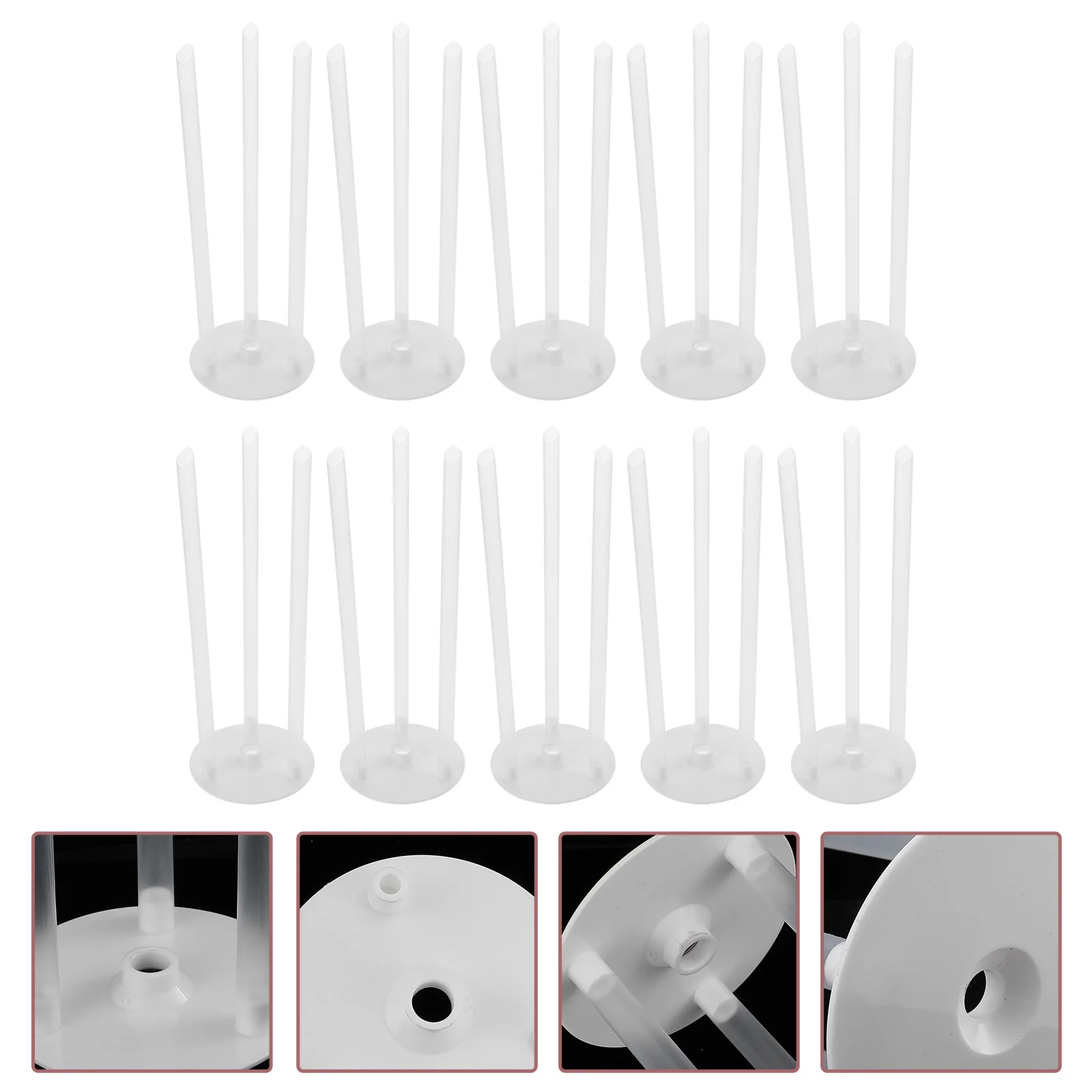 

10 Sets Cake Stand Wedding Supports Stabilizer Two Tier Cakes Stands Baking Accessories with Cover for Birthday Party Stacking