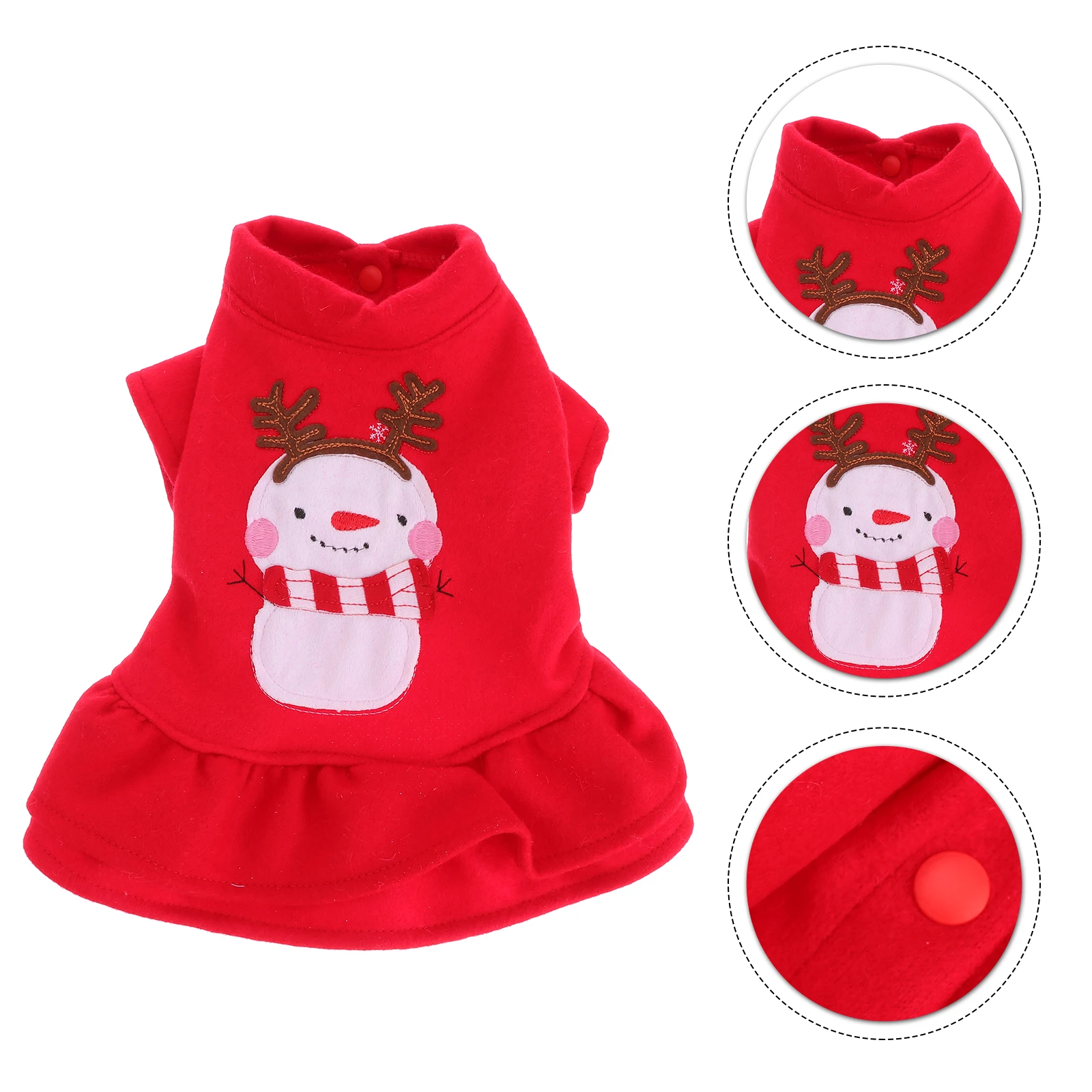 

Dog Christmas Clothes Puppy Dress Costume Skirt Winter Holiday Pet for Small Dogs Cute Flower Girl