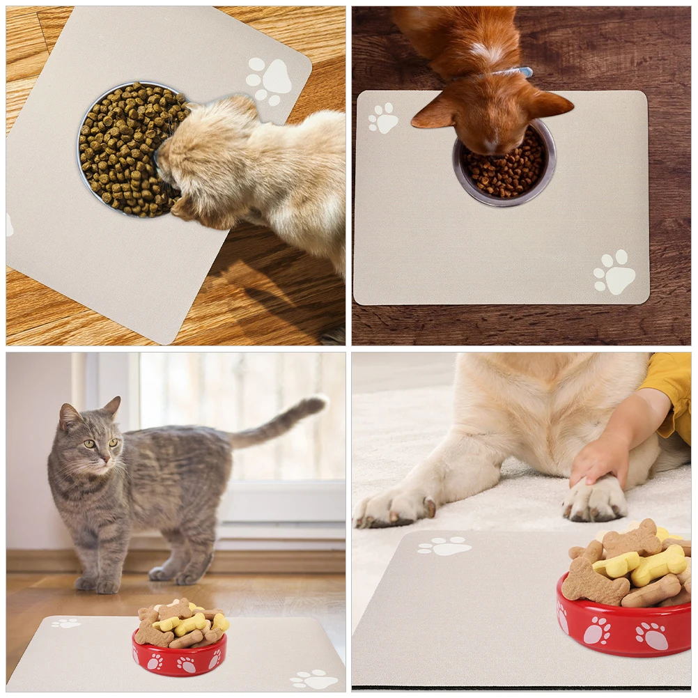 

Absorbent Dog Feeding Diatomite Water Bowl Quick Dry Reusable Pet Food Mat Large Thick Water Absorbing Mat For Cat Dog Bowl No