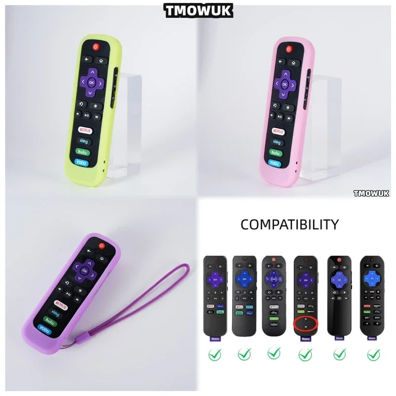 

For TCL Roku280 Roku 280 TV Remote Control Silicone Protective Anti-scratch Cover Case Shockproof Anti-drop