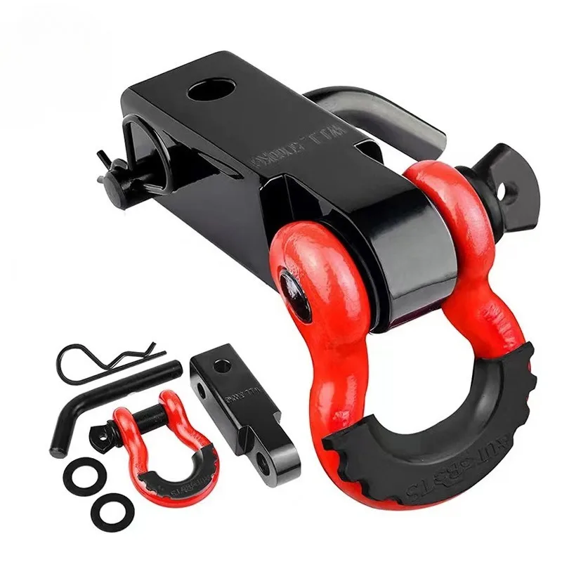 3/4 Carbon Steel Trailer Arm Broken19T Solid Square Mouth Trailer Hook Buckle 4.75T Off-road Trailer Modification Part
