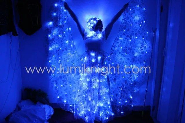 

Illuminated LED dress butterfly dress/luminous costume/ light up LED wings / belly dance