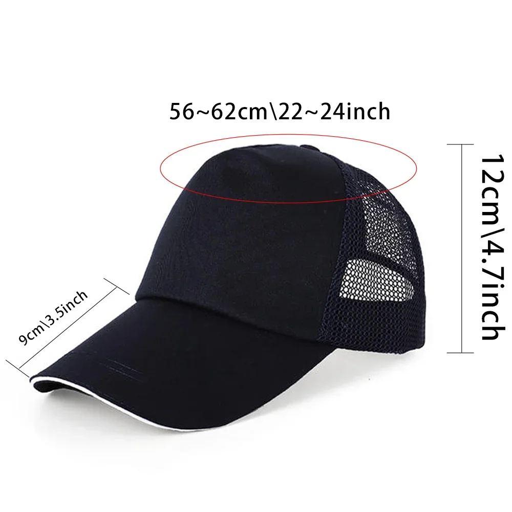 Men Pure Cotton Breathable Mesh Cap Women Summer Casual UV-proof Visors Hats Adjustable Back Buckle Hat Text Print Fishing Caps