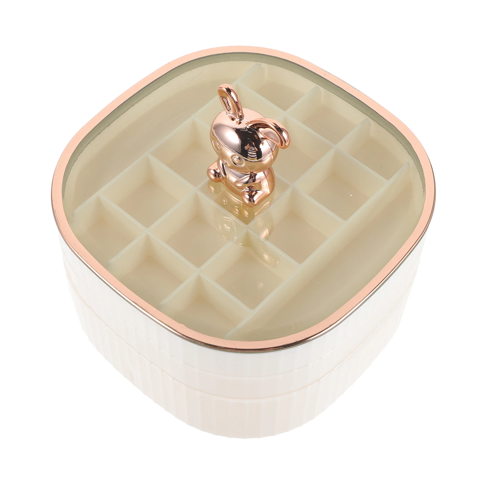 

1PC Transparent Jewelry Box Cream White Clear Lid Storage Container for Earrings Necklace Rings ganizer Dustproof Bead