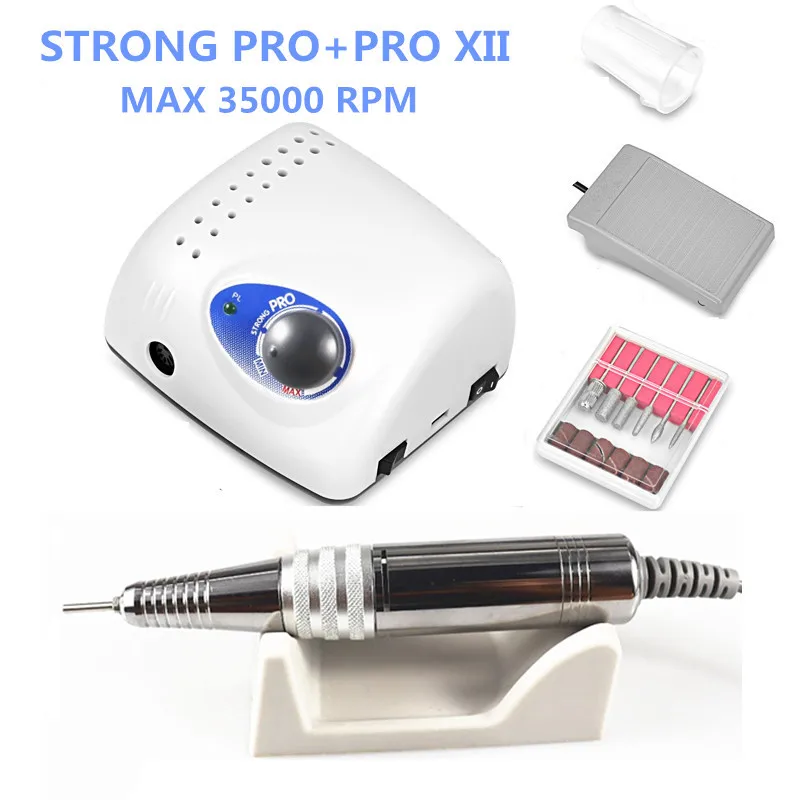 New Strong 210 PRO XIII Nail Drill 65W 35000 Machine Cutters Manicure Electric Milling Manicure Machine Polish Nail File