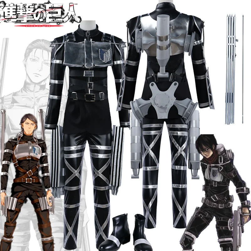 

Attack On Titan Cosplay Costume Final Season Eren Jaeger Mikasa Adult Combat Suit for Men Halloween Christmas Outfits Full Set