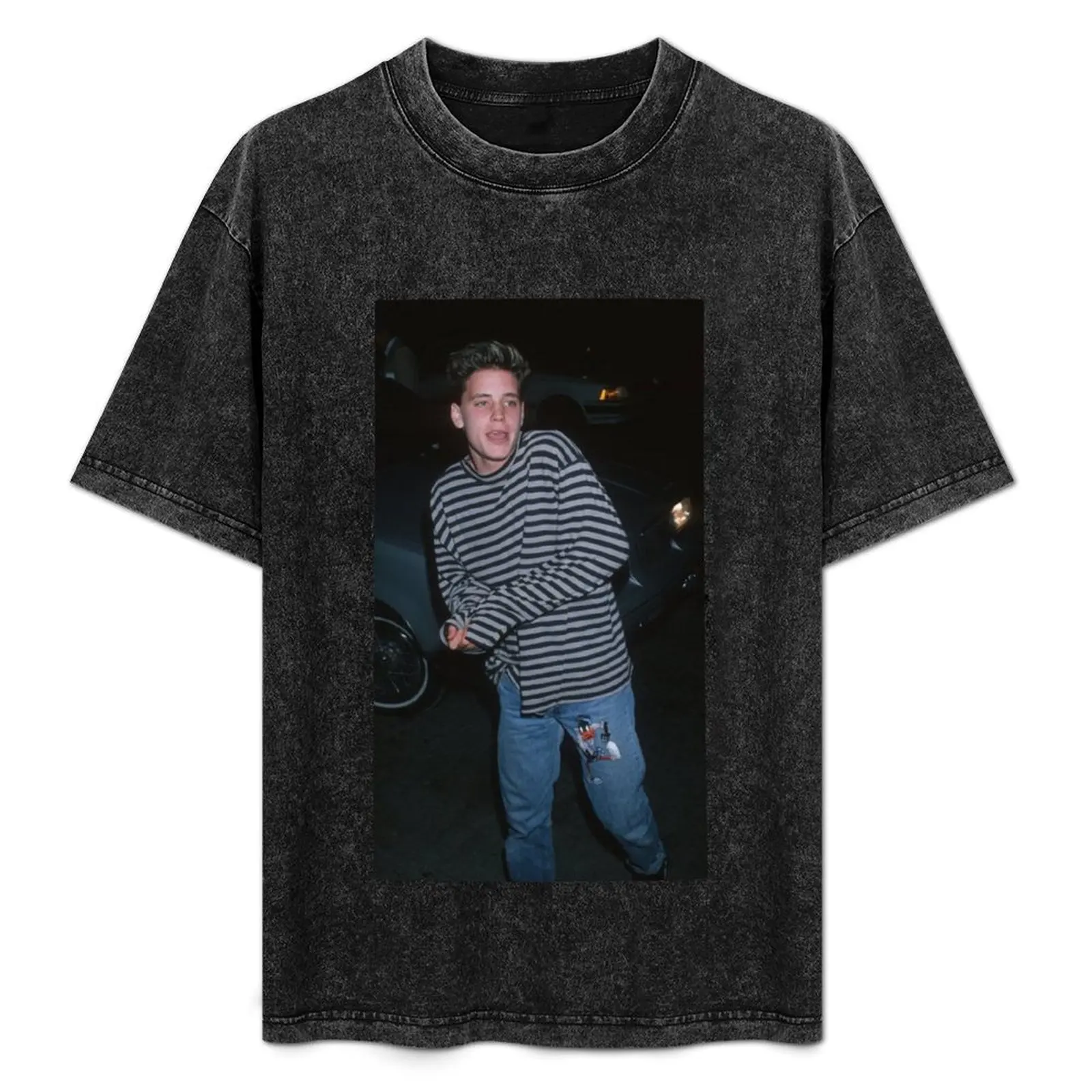

corey haim 2 T-Shirt Casual Loose Short Sleeve Tee for Men