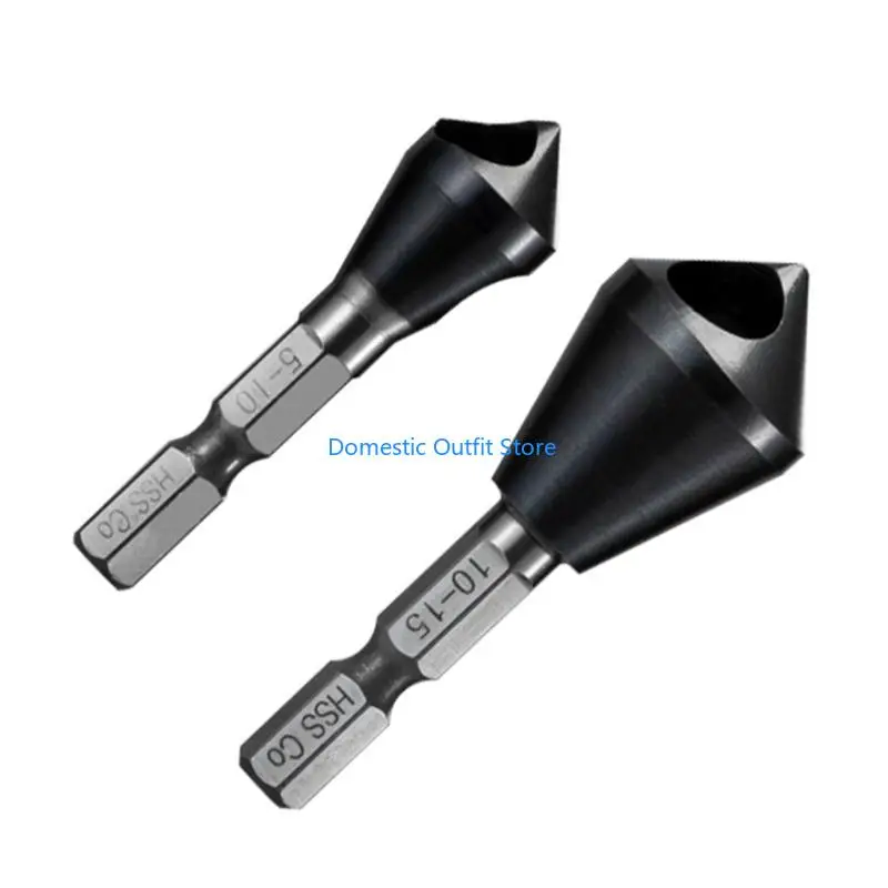 Broca escareadora TiAlN 1/4 polegada haste hexagonal 90 graus rebarbação chanfrada 68TC