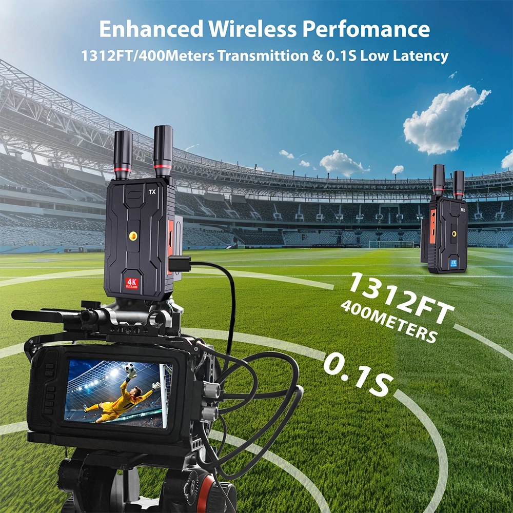 1312FT/400M Long Distance Video Transmission System Wireless HDM l Transmitter Receiver 4k