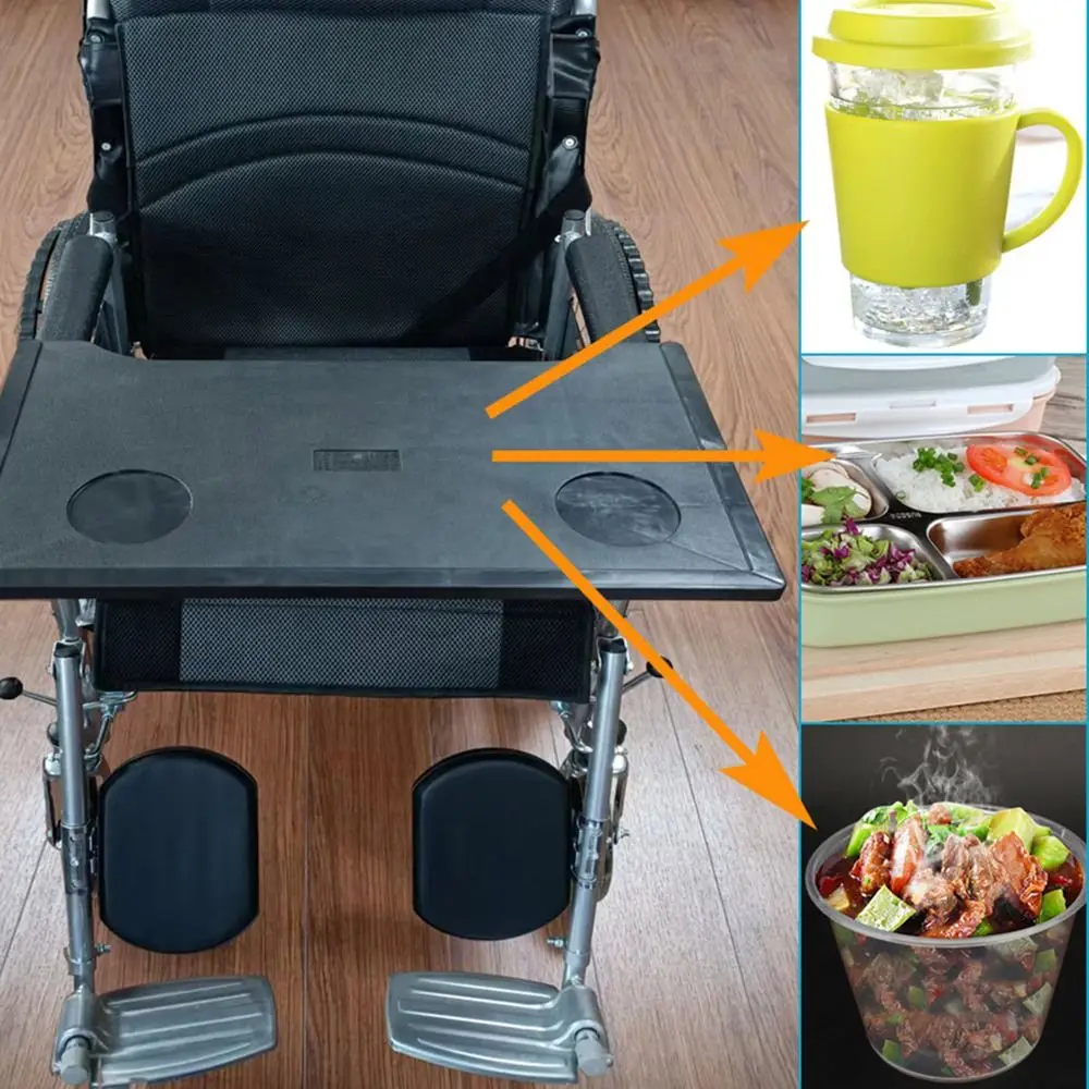 Lightweight Wheelchair Tray Table Detachable Easy To Install Wheelchair Dining Table Waterproof Cup Holder
