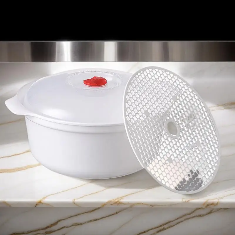 Food Grade Microwave Heating Box With Lid Soup Rice Steamed Bun Cooking Kitchen Container