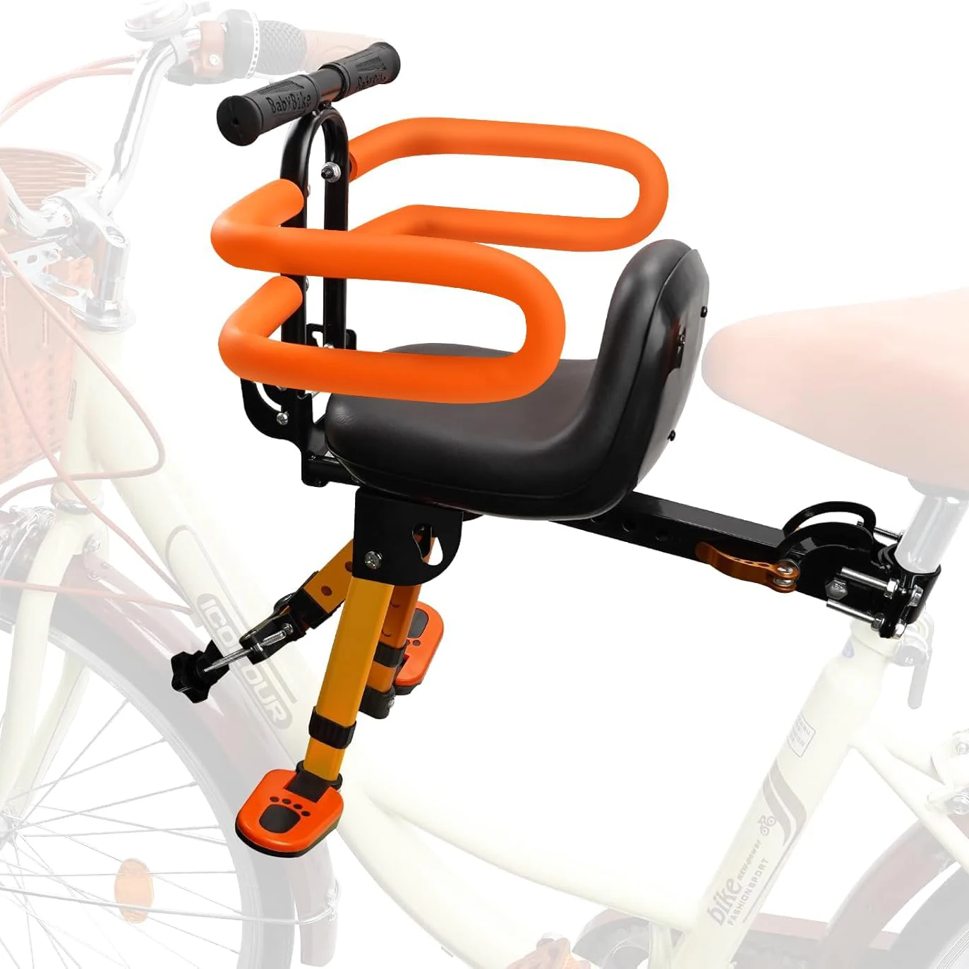

Kids Bike Seat - Front Mount, Kids Bike Seat for Adult Bikes, Retractable Baby Bike Seat Front Mount, Toddler Bike Seat 2-6 Year
