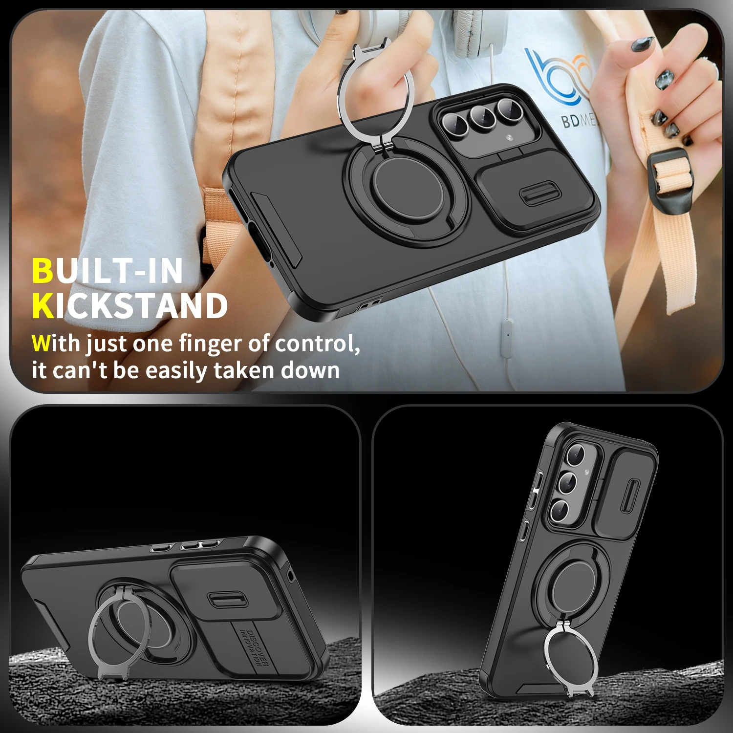 

Car Magnetic Ring Holder Cases Case for Samsung Galaxy S25 FE S24 Ultra S23 Plus S22 S21 A17 A16 A15 A56 A55 A35 A36