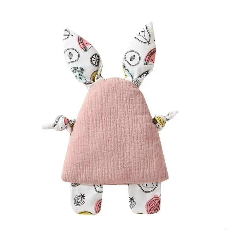 581F Rabbit Drooling Bib Crepe Cotton Muslin Towel Wash Cloth Baby Sleeping Toy