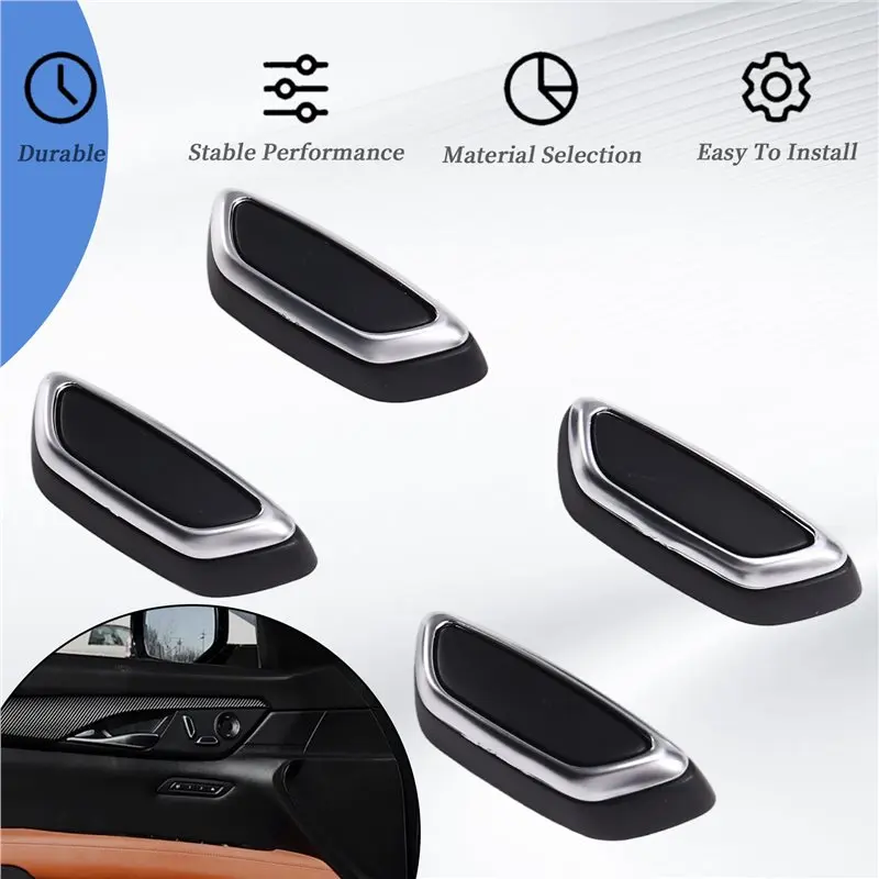 M50K-For Cadillac CT6 Seat Adjuster Switch Knob Cover 4Pcs/Set- Front& Rear Seat Up/Down Adjust Button 23219457 23219459