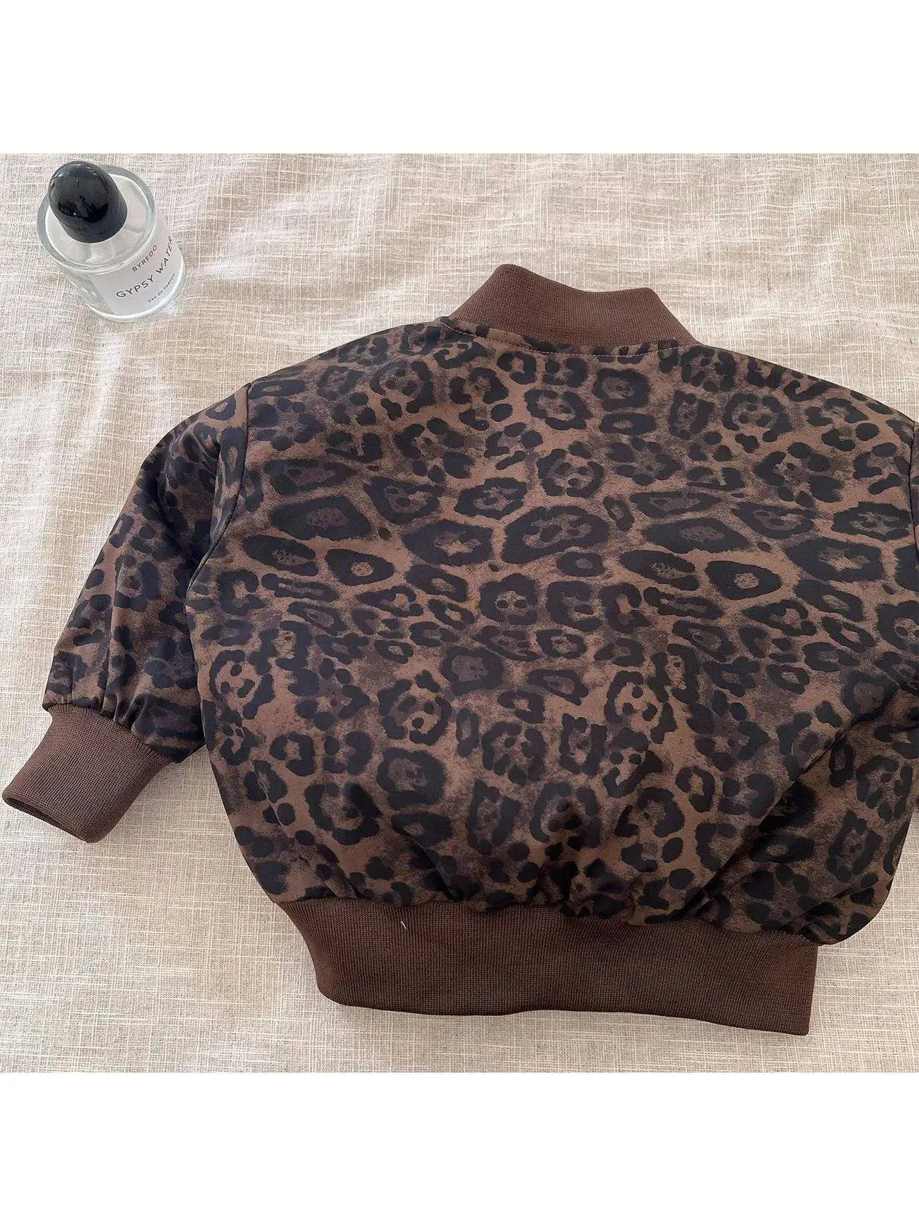 Cool Boys Baseball Jacket Children's Outerwear Spring 2026 New Style Leopard Print Thickened Long Sleeve Mid-Length Cotton