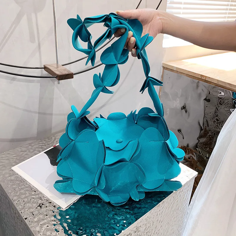 

New Forest style Soft Girl Fashion Three Dimensional Petal Bag for Women's Single Shoulder Underarm Bag